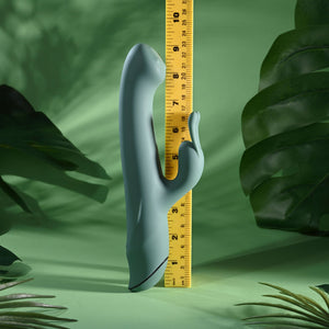 Evolved Satin Swirl - Green Rechargeable Rabbit Vibrator with Swirling Head