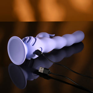 Evolved Wiggly Bunny Rabbit Vibrator with Suction Base - Purple