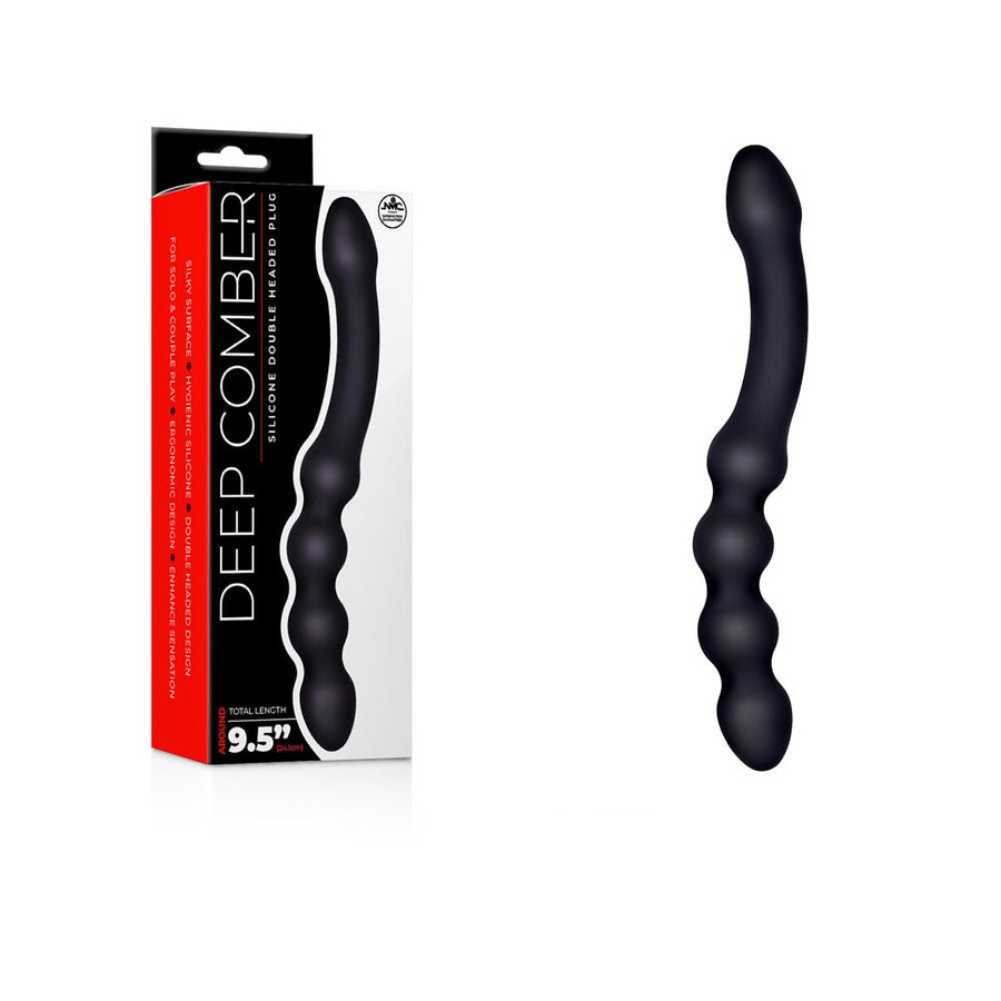 Deep Comber - Black Beaded 9.5 Inch Dildo