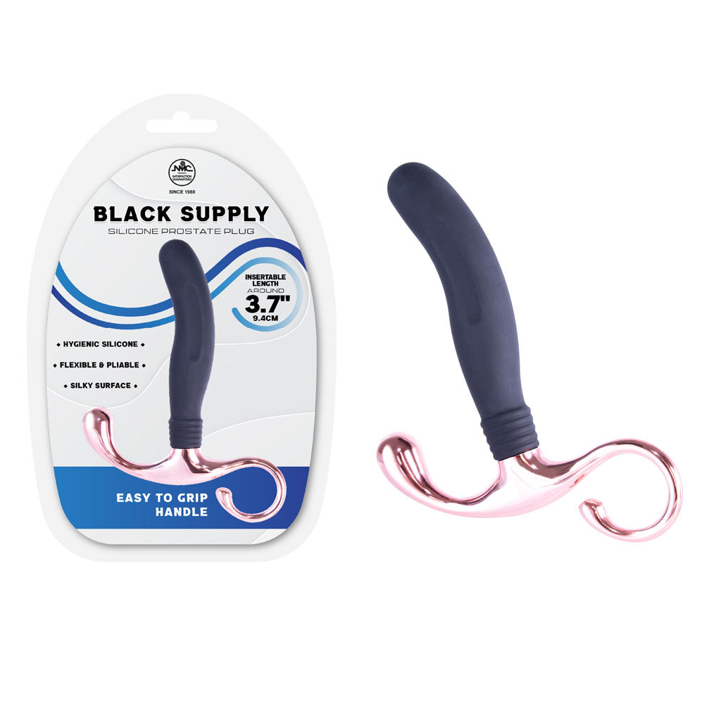 Black Supply 3.7 Inch Silicone Prostate Plug - Black
