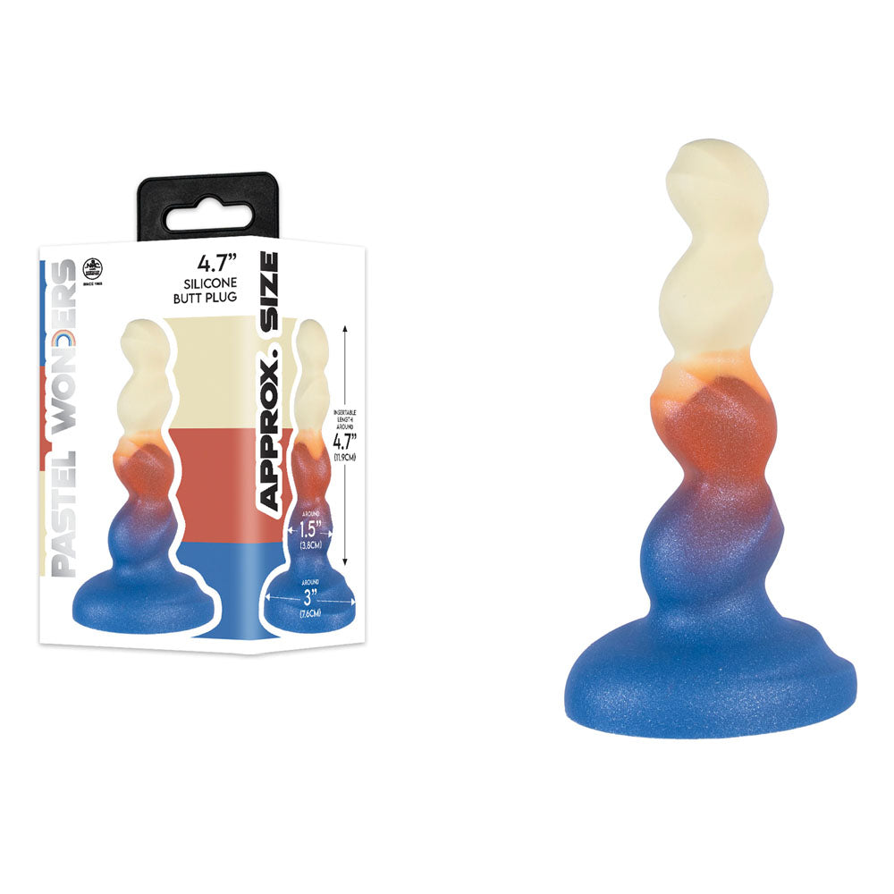 Pastel Wonders 4.7 Inch Silicone Butt Plug - Coloured