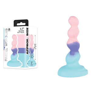 Pastel Wonders 4.7 Inch Silicone Butt Plug - Multi-Coloured