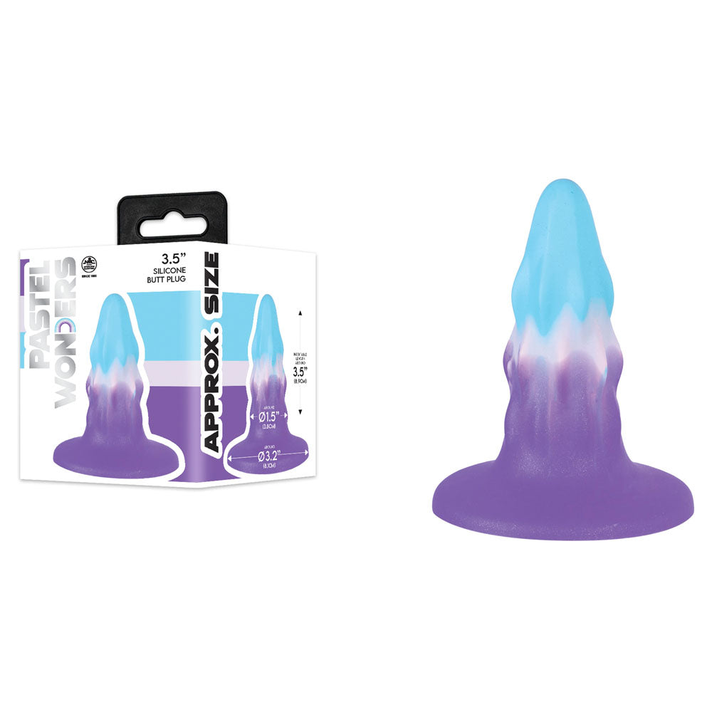 Pastel Wonders 3. Inch Silicone Butt Plug - Multi-Coloured