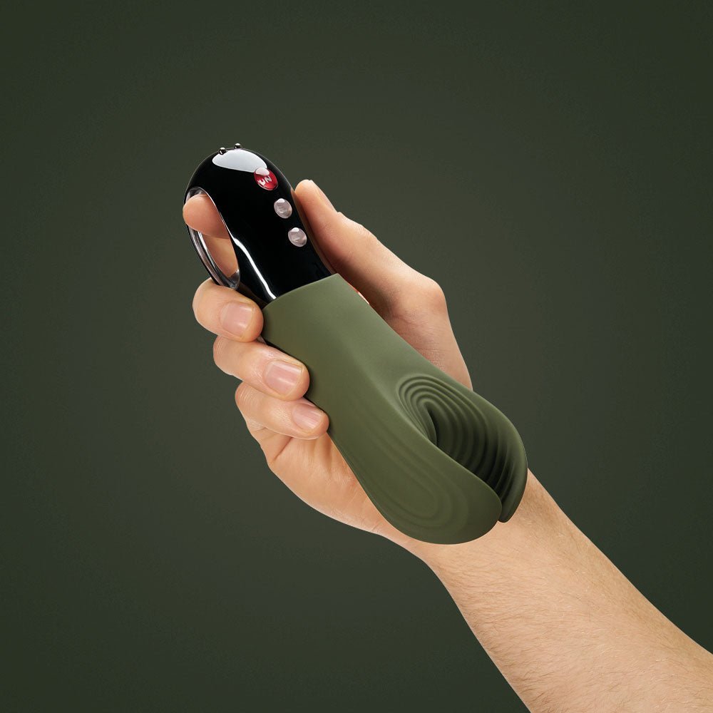 Fun Factory Manta Vibrating Stroker - Moss Green