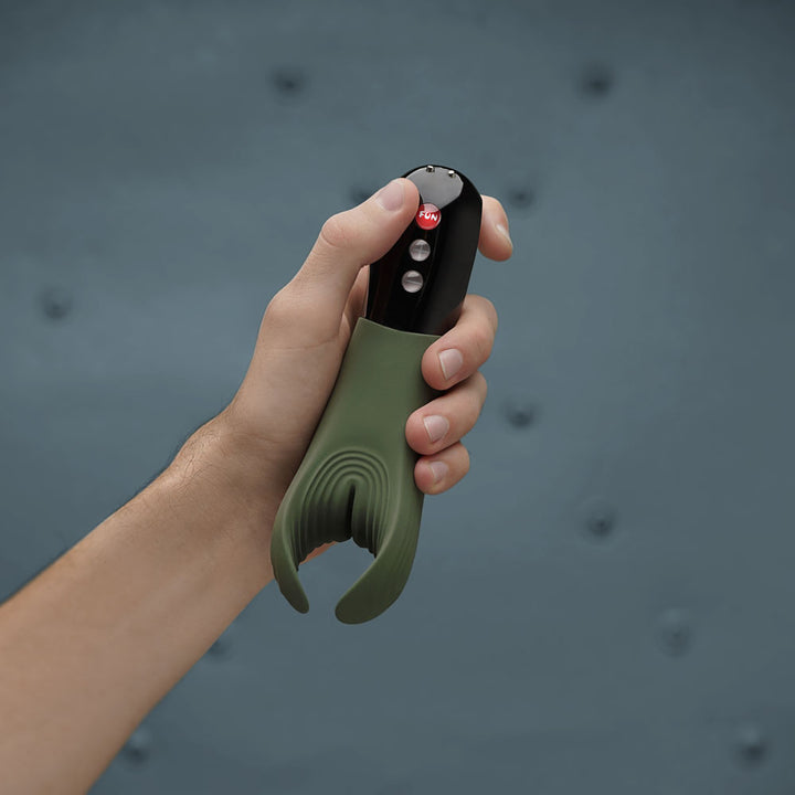 Fun Factory Manta Vibrating Stroker - Moss Green