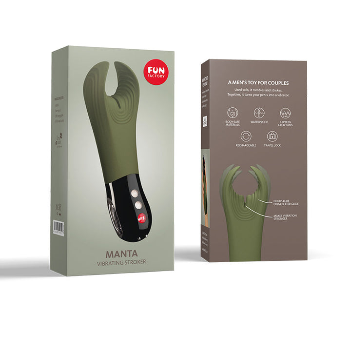 Fun Factory Manta Vibrating Stroker - Moss Green