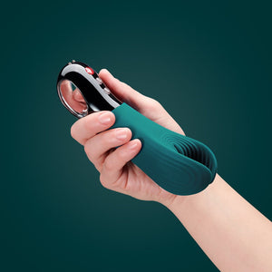 Fun Factory Manta Vibrating Stroker - Deep Sea Blue