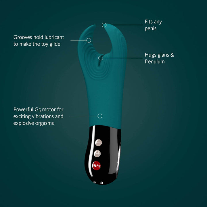 Fun Factory Manta Vibrating Stroker - Deep Sea Blue