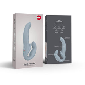 Fun Factory Share Vibe Pro Vibrating Strapless Strap-On - Grey