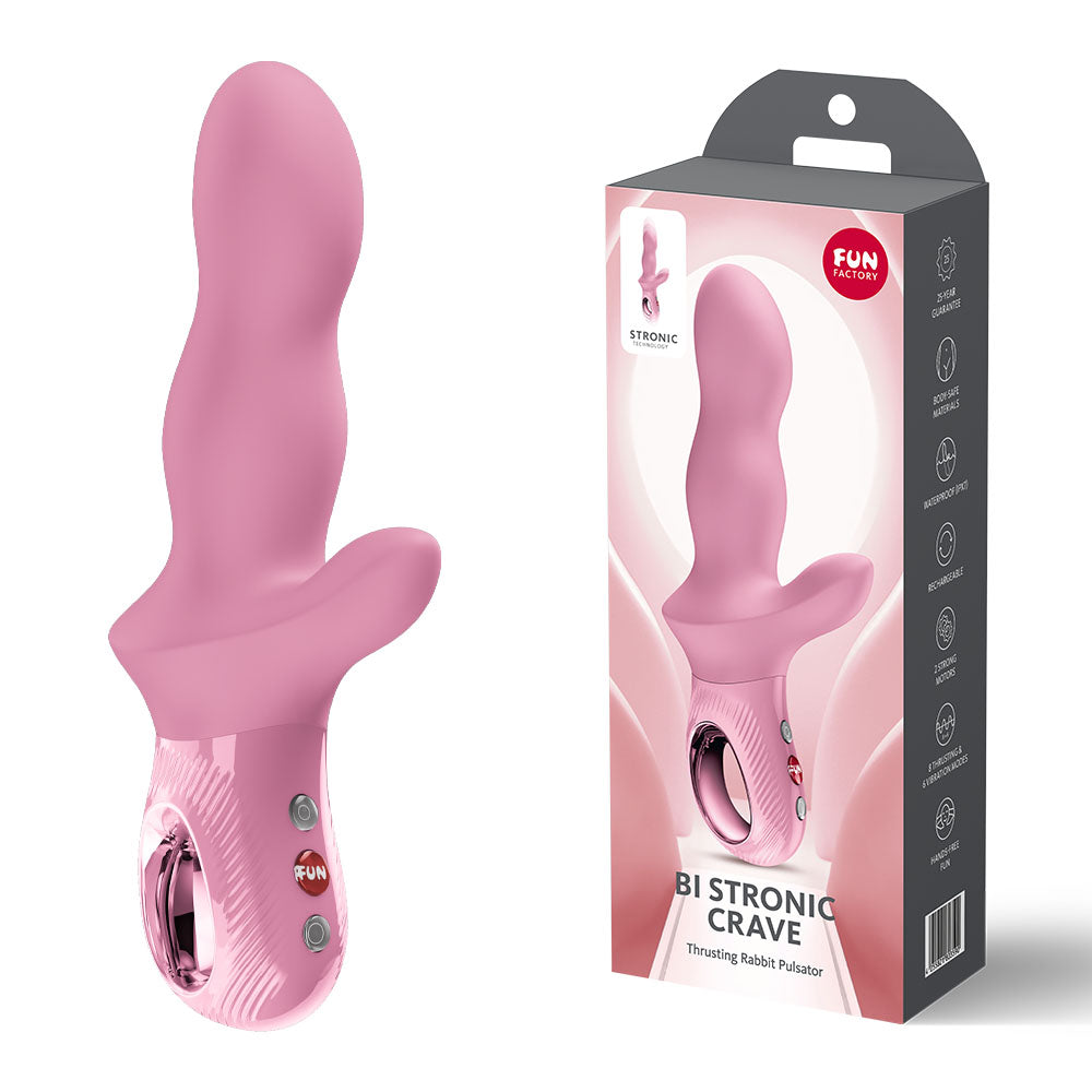 Fun Factory Bi Stronic Crave Thrusting Rabbit Vibrator - Rose