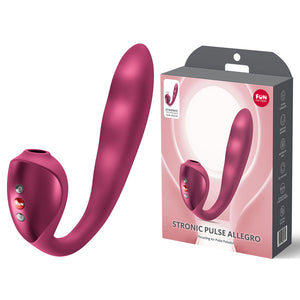 Fun Factory Stronic Pulse Allegro - Thrusting Vibrator with Air Pulse Stimulator - Red Wine