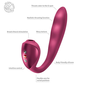 Fun Factory Stronic Pulse Allegro - Thrusting Vibrator with Air Pulse Stimulator - Red Wine