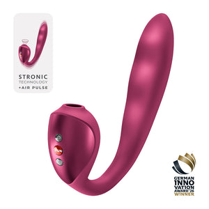 Fun Factory Stronic Pulse Allegro - Thrusting Vibrator with Air Pulse Stimulator - Red Wine