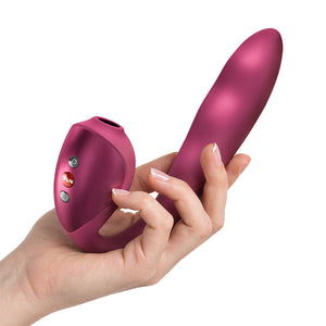 Fun Factory Stronic Pulse Allegro - Thrusting Vibrator with Air Pulse Stimulator - Red Wine