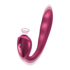 Fun Factory Stronic Pulse Allegro - Thrusting Vibrator with Air Pulse Stimulator - Red Wine