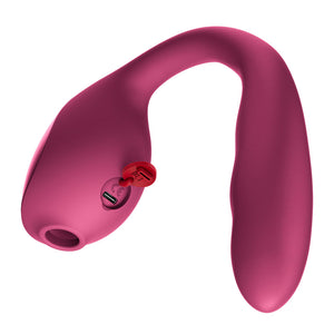 Fun Factory Stronic Pulse Allegro - Thrusting Vibrator with Air Pulse Stimulator - Red Wine