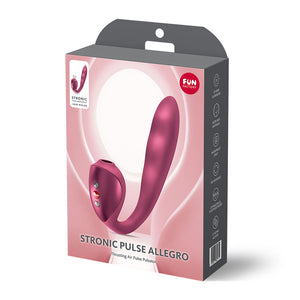 Fun Factory Stronic Pulse Allegro - Thrusting Vibrator with Air Pulse Stimulator - Red Wine