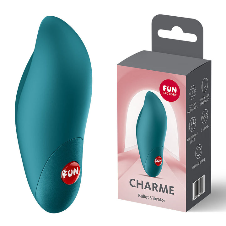 Fun Factory Charme Curved Bullet Vibrator - Bottle Green