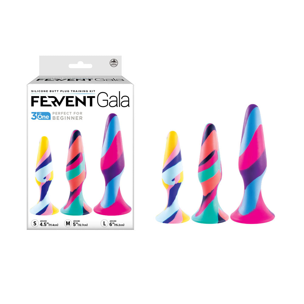 Fervent Gala Anal Training Butt Plugs Kit - Multicoloured