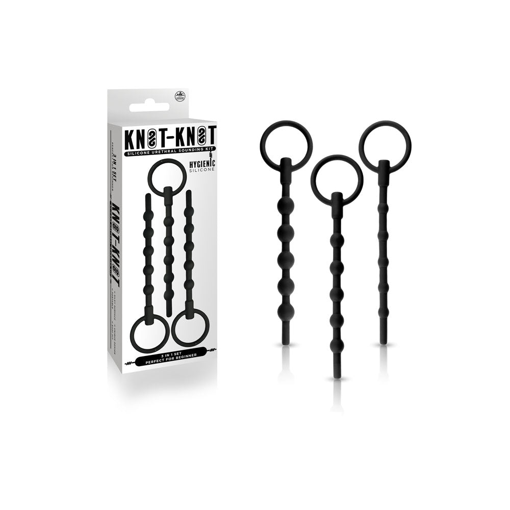 Knot Knot - Black Urethral Sounding Kit - 3 Piece Set