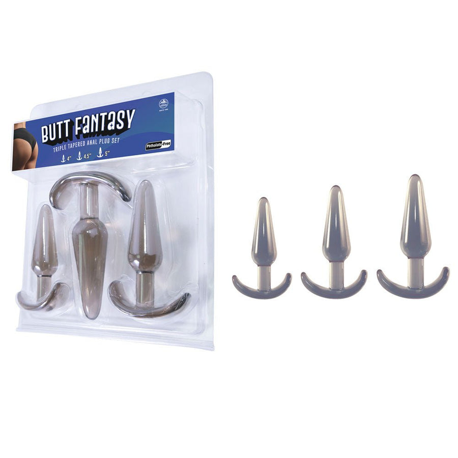 Butt Fantasy Triple Tapered Anal Plug Set - Black