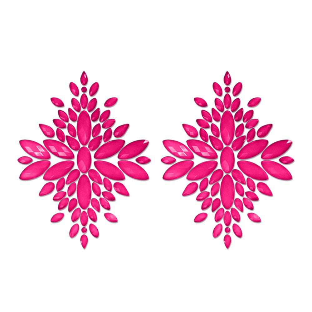 Glow Fashion Pasties Set - Glow Pink Crystals 