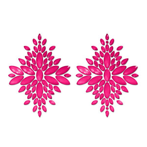 Glow Fashion Pasties Set - Glow Pink Crystals 