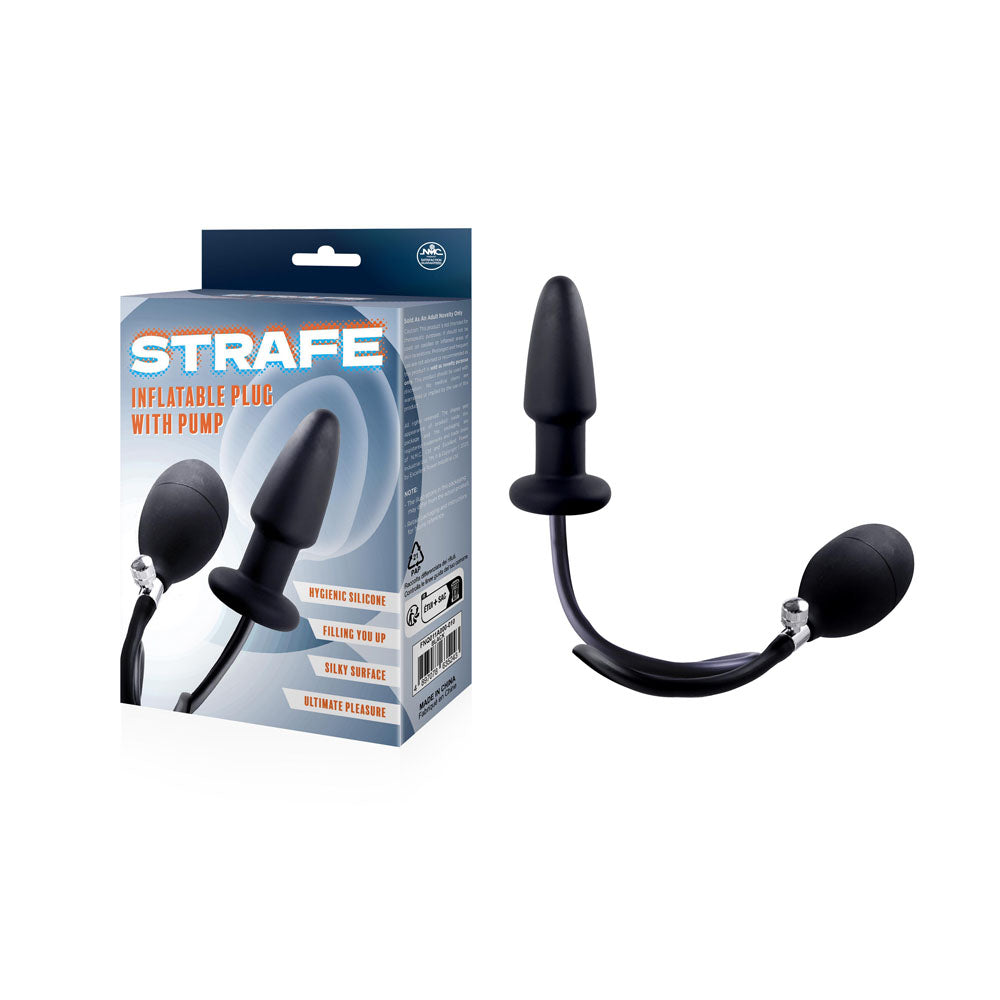 Strafe - Inflatable Butt Plug with Hand Pump - Black