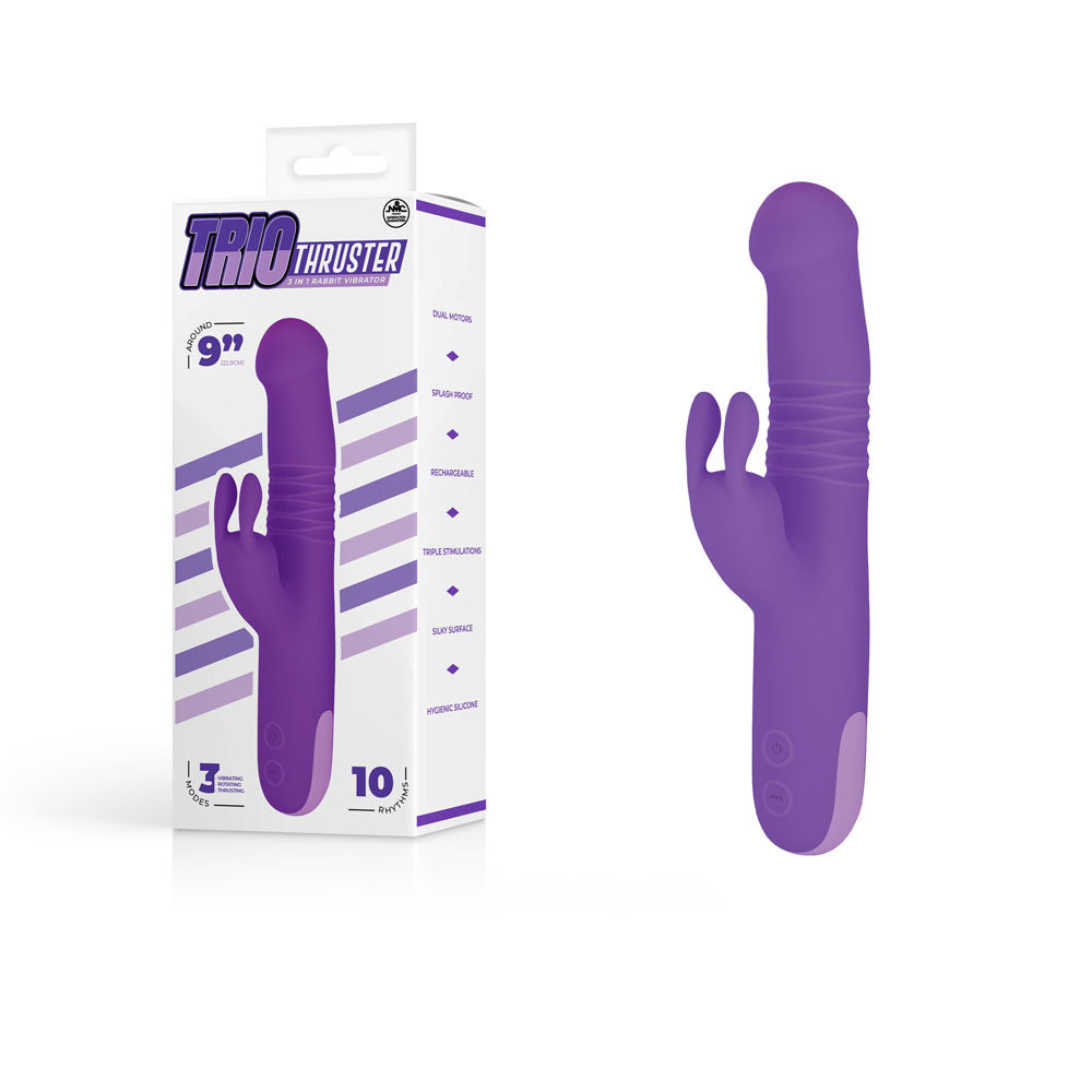 Trio Thruster - Rotating Rabbit Vibrator - Purple