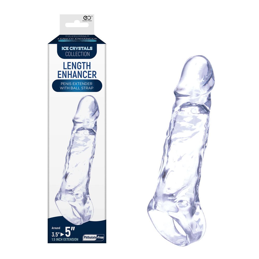 Ice Crystals 1.5 Inch Length Enhancer Penis Sleeve - Clear