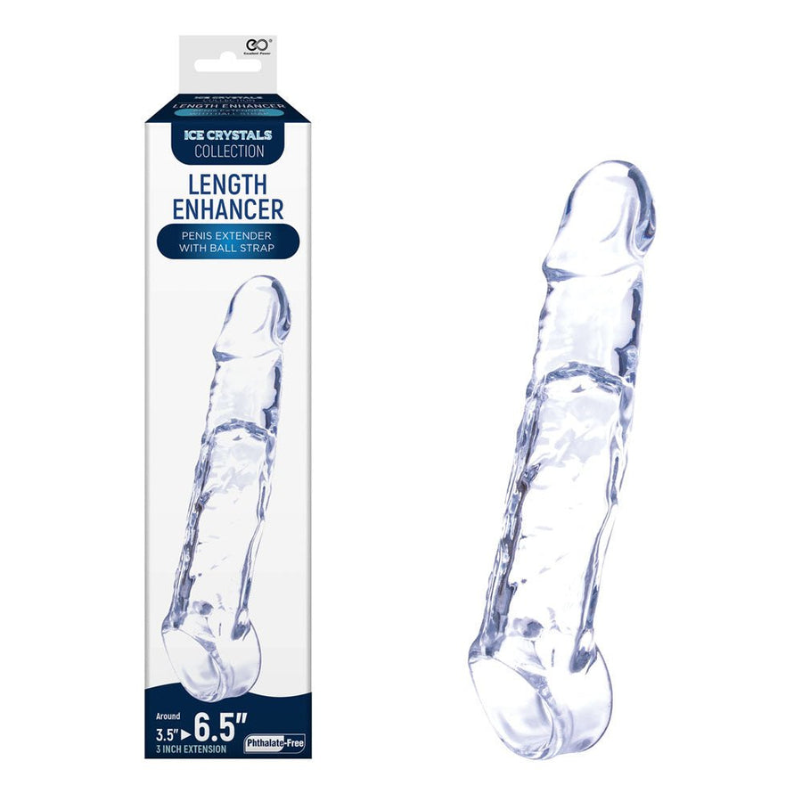 Ice Crystals 3 Inch Length Enhancer Penis Sleeve - Clear