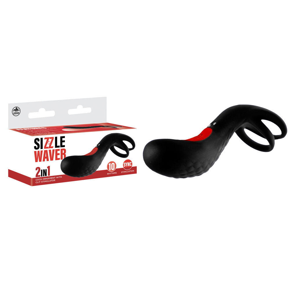 Sizzle Waver - Black Vibrating Cock Ring