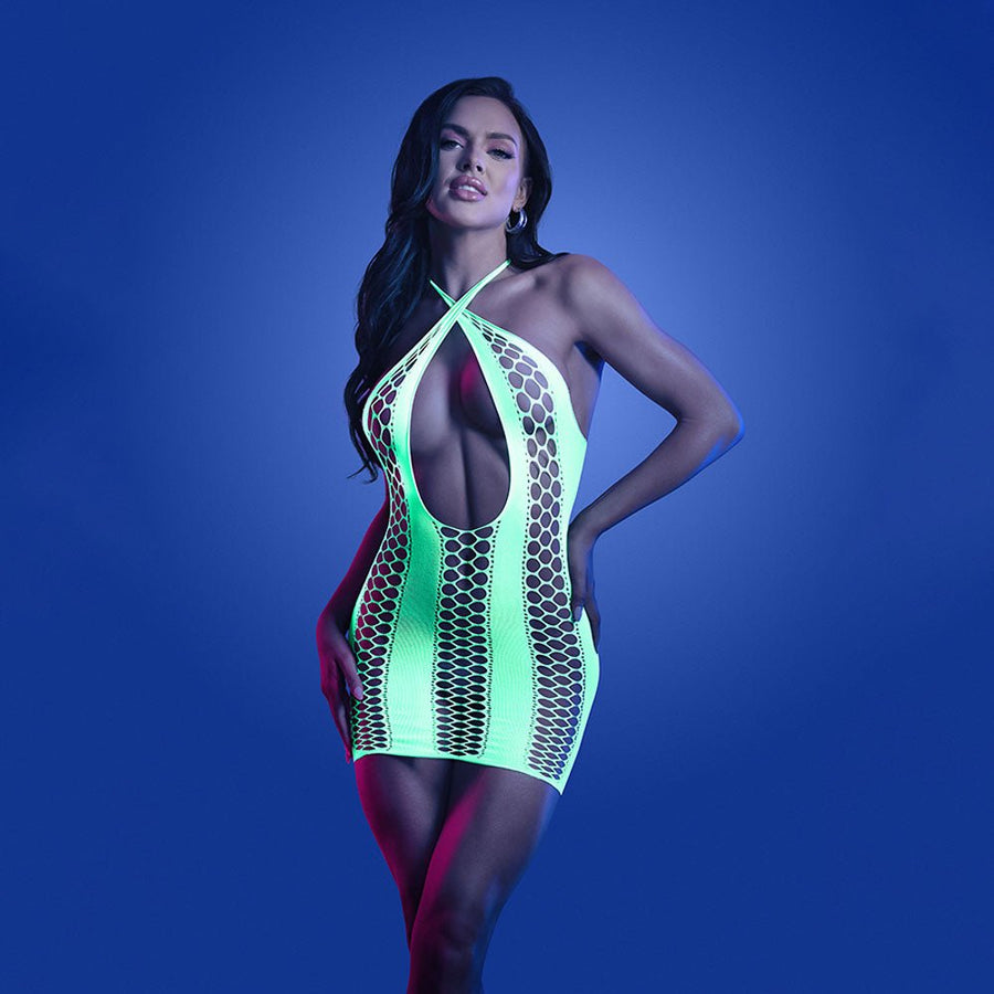 Glow Synthesize Seamless Keyhole Dress - Dark Green - OS