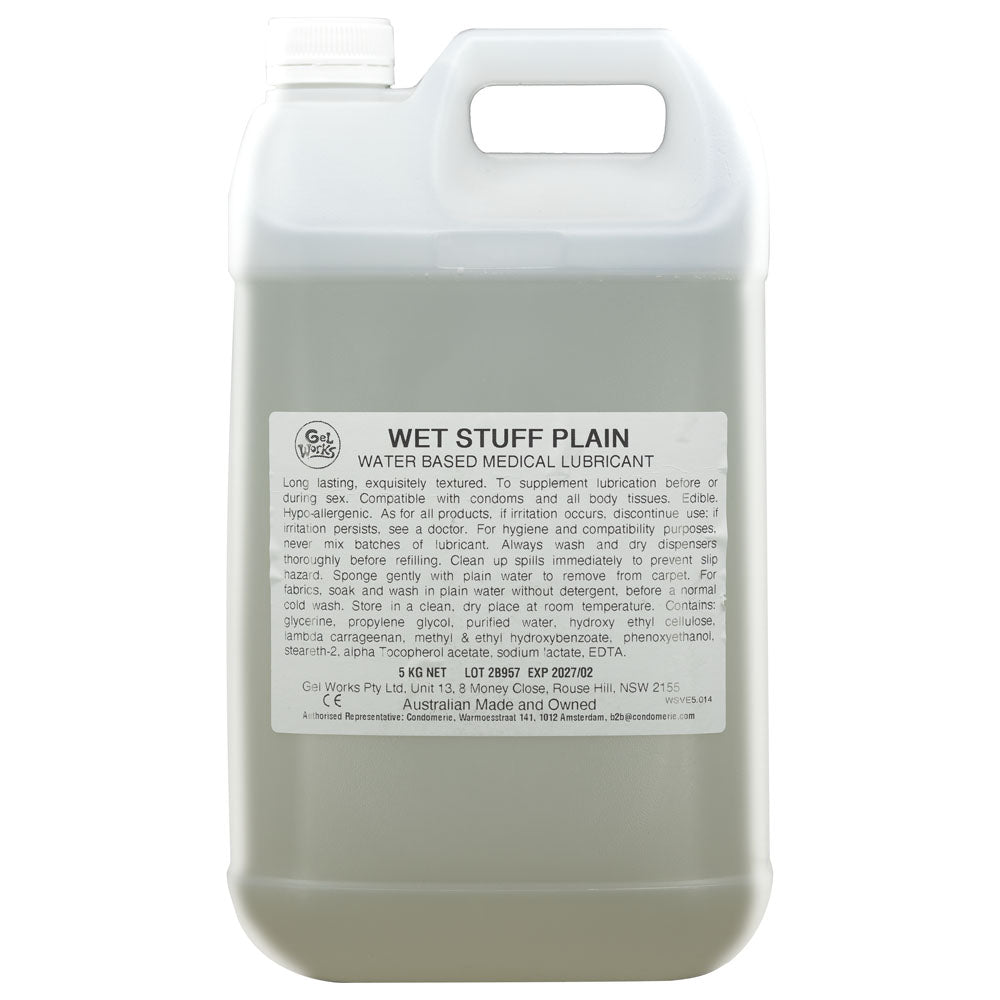 Wet Stuff Plain - Water Based Lubricant with Vitamin E - 5kg