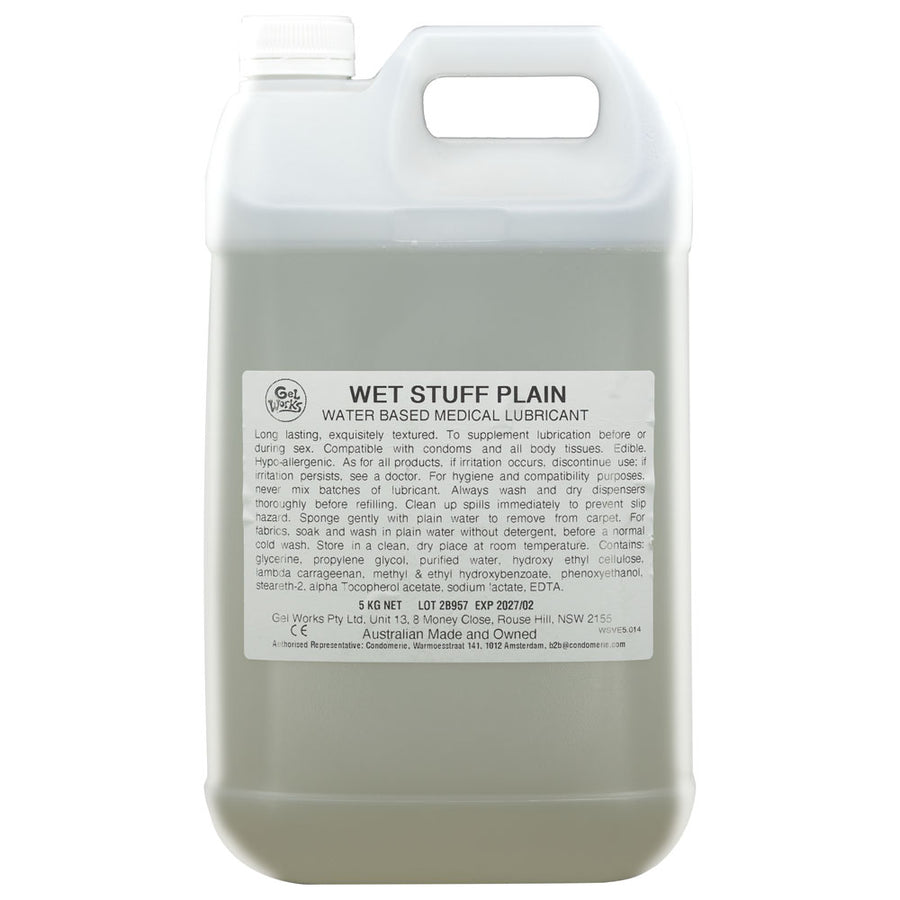 Wet Stuff Plain - Water Based Lubricant with Vitamin E - 5kg