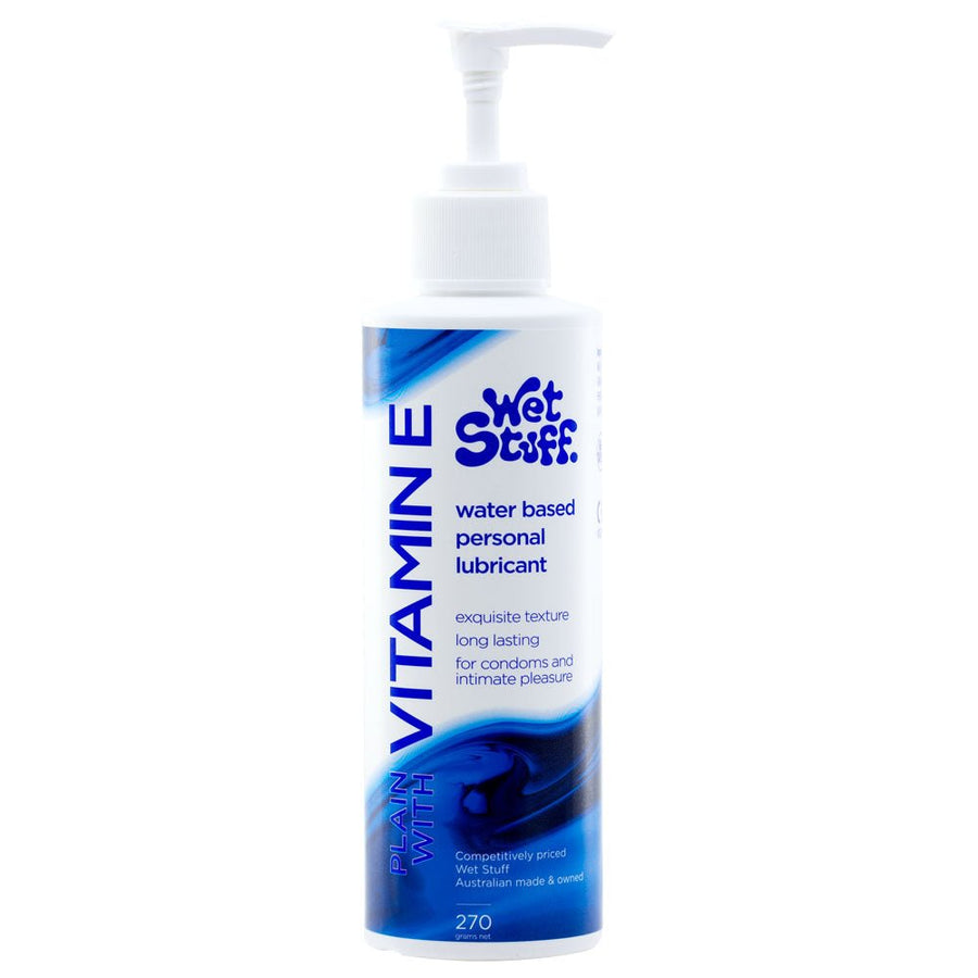 Wet Stuff Plain - Water Based Lubricant with Vitamin E - 270g Pump