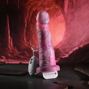 Gender X Whimsical - Pink Rechargeable Vibrating Fantasy Dildo with Remote