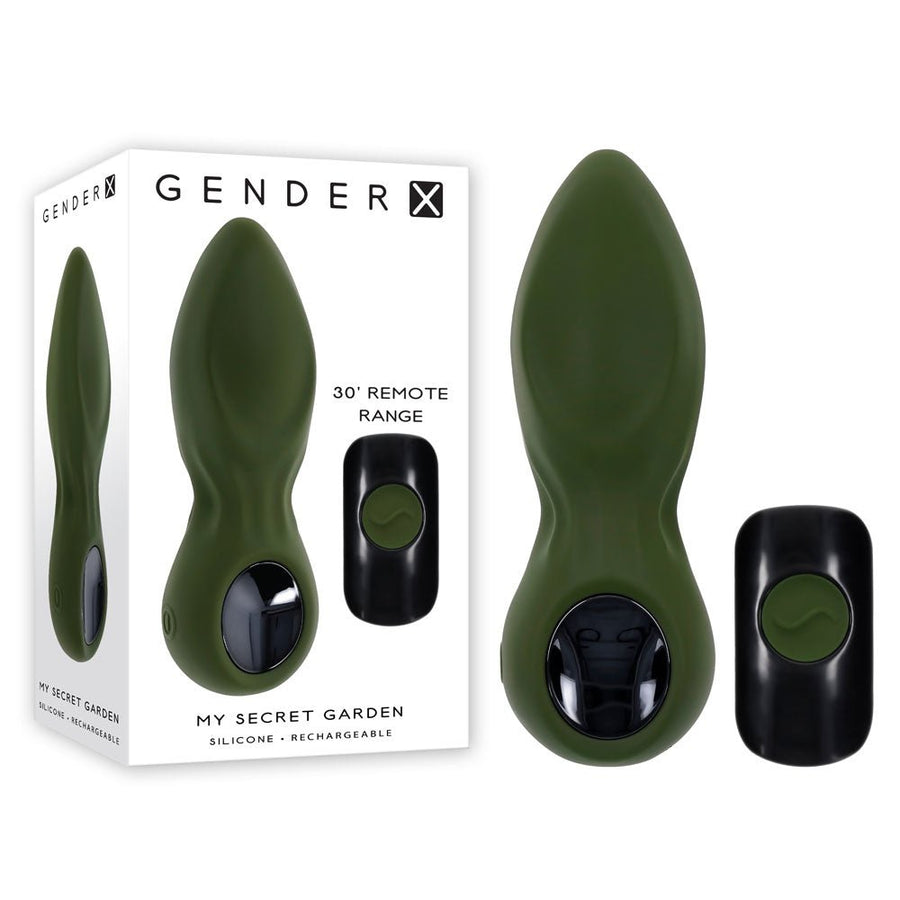 Gender X My Secret Garden - Vibrating Butt Plug with Remote Control - Green