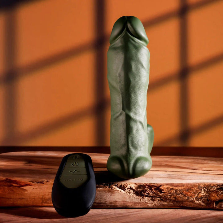 Gender X The Hunk - Thrusting Vibrator with Remote Control - Green