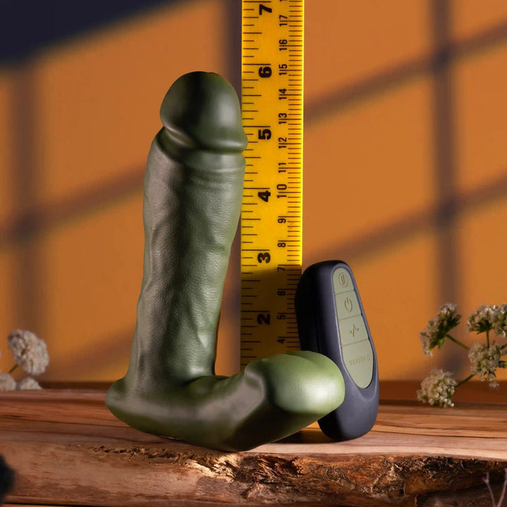 Gender X The Hunk - Thrusting Vibrator with Remote Control - Green
