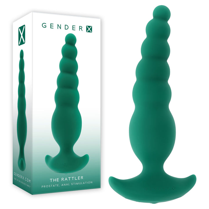 Gender X The Rattler - Vibrating Twirling Anal Plug - Green