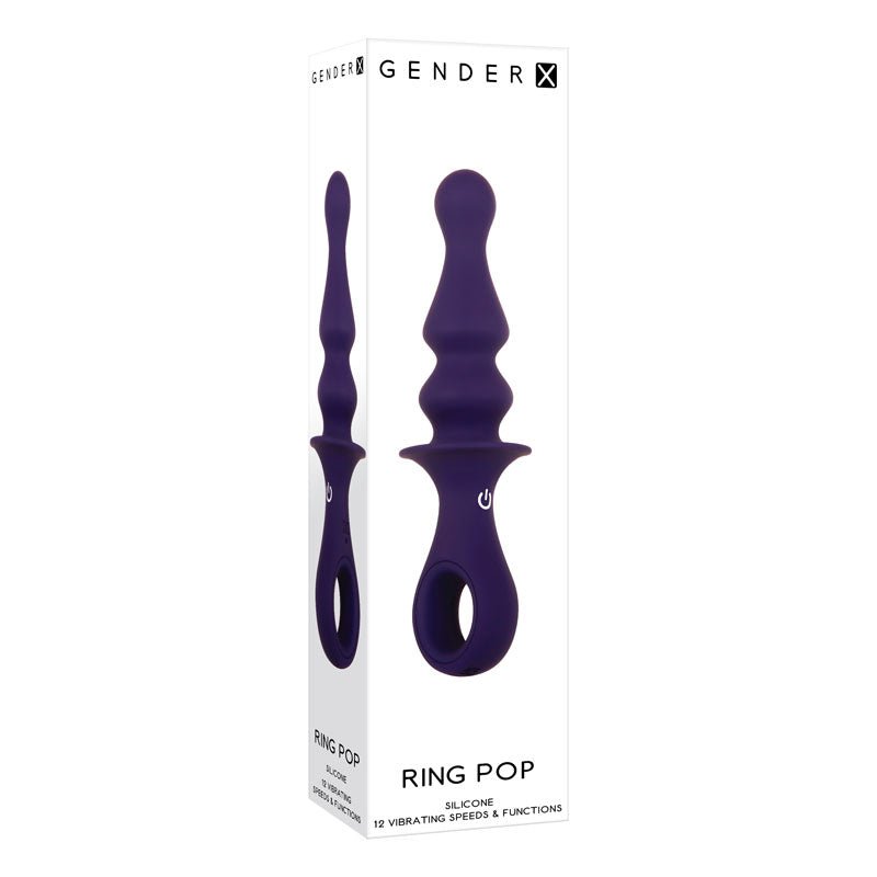 Gender X Ring Pop - Dark Blue Vibrating Anal Plug