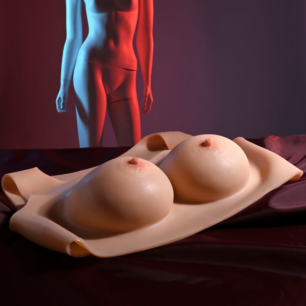 Gender X Undergarments - Flesh Wearable Breasts - Plate D-Cup - Light