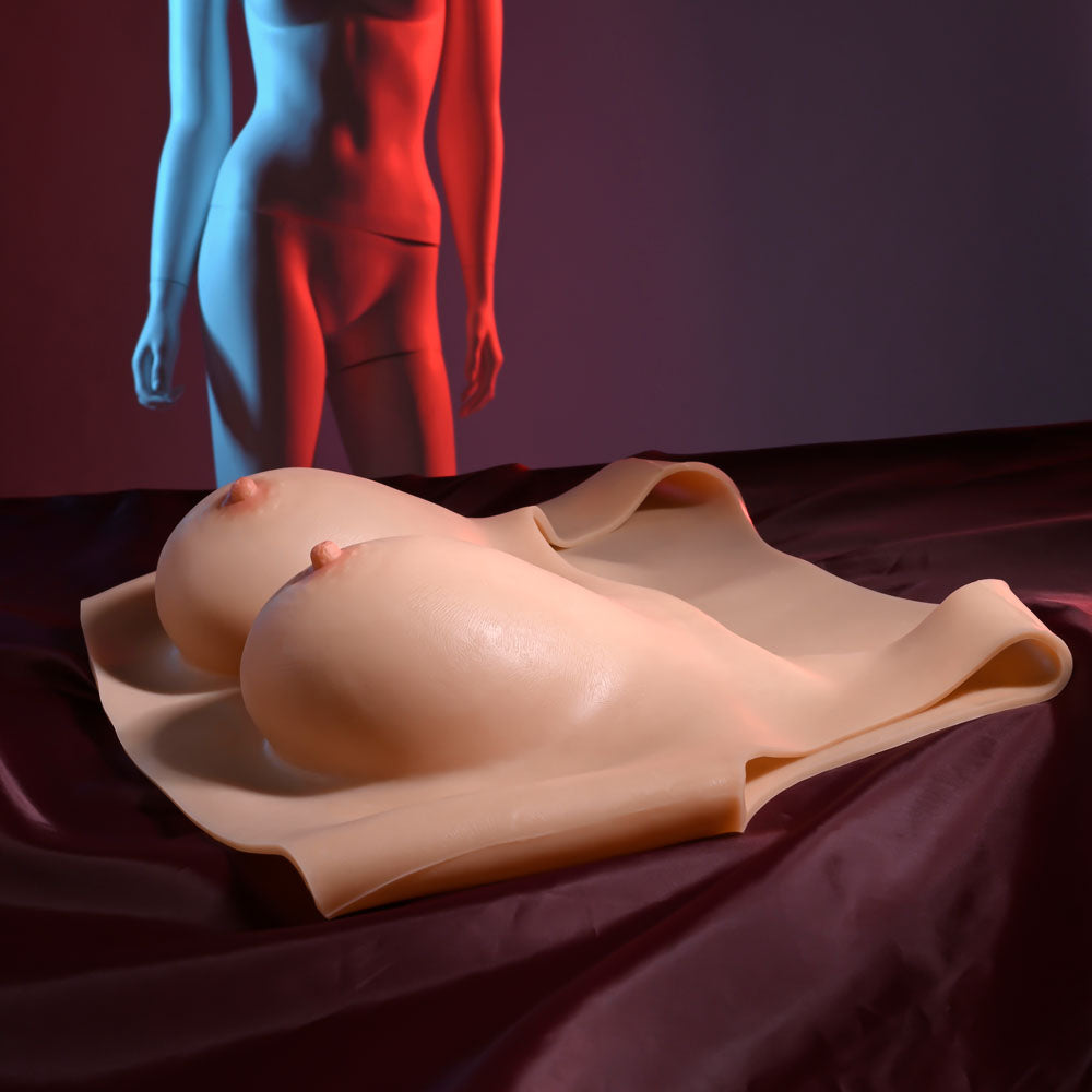 Gender X Undergarments - Flesh Wearable Breasts - Plate D-Cup - Light