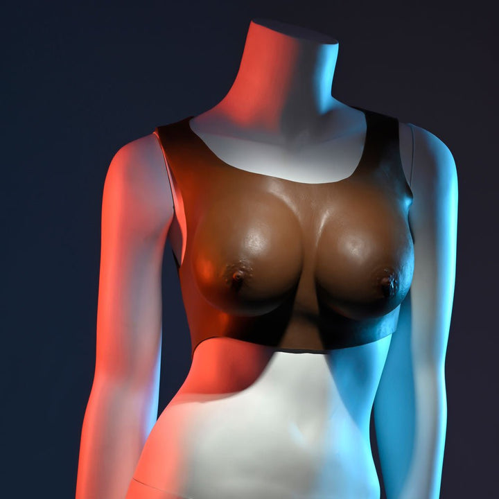 Gender X Undergarments - Brown Wearable Breasts - Plate C-Cup - Dark