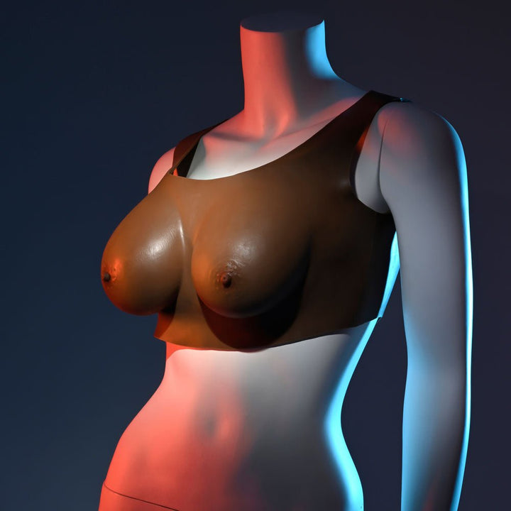 Gender X Undergarments - Brown Wearable Breasts - Plate C-Cup - Dark