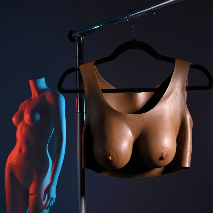 Gender X Undergarments - Brown Wearable Breasts - Plate C-Cup - Dark