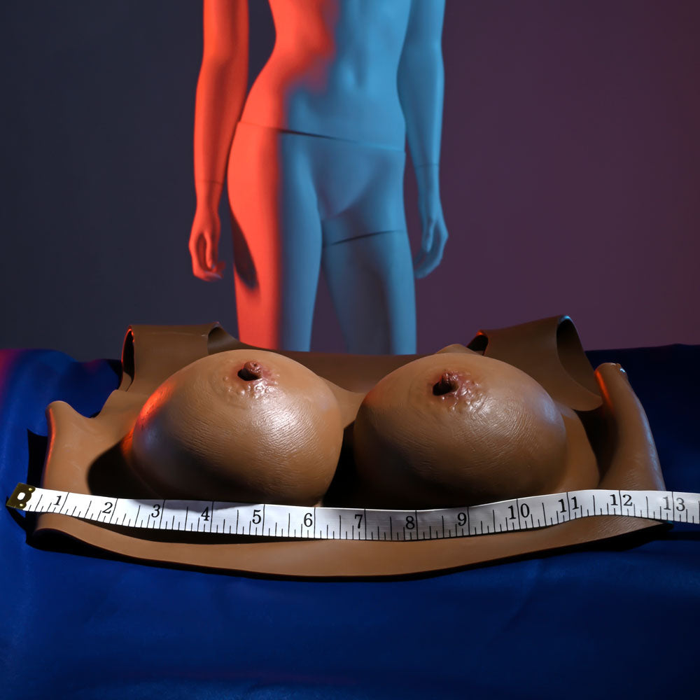 Gender X Undergarments - Brown Wearable Breasts - Plate C-Cup - Dark