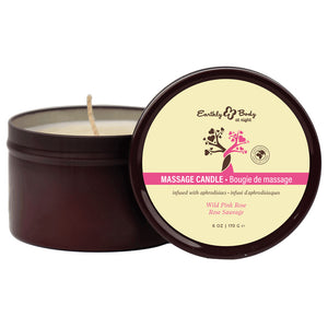 Earthly Body Aphrodisiac Massage Candle - Wild Pink Rose 170 g
