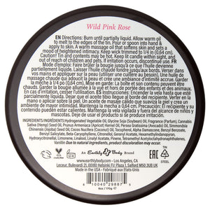 Earthly Body Aphrodisiac Massage Candle - Wild Pink Rose 170 g